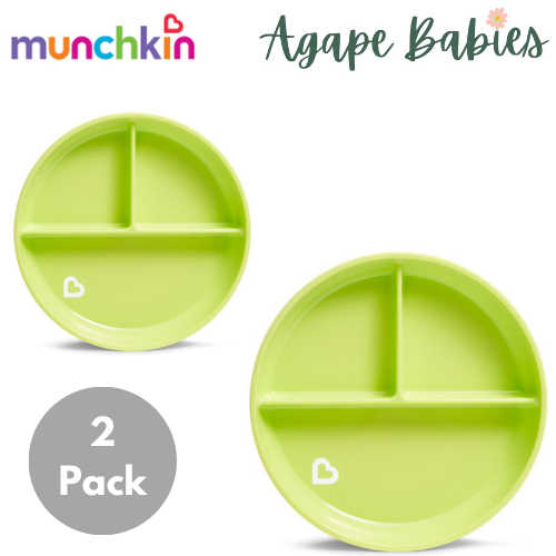 [2 Pack] Munchkin Stay Put™ Suction Plate (Green)