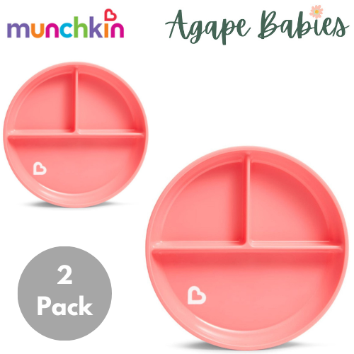 [2 Pack] Munchkin Stay Put™ Suction Plate (Pink)