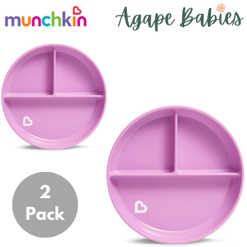 [2 Pack] Munchkin Stay Put™ Suction Plate (Purple)