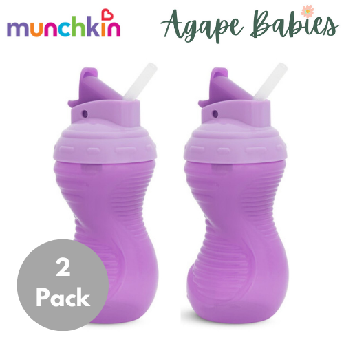 [2-Pack] Munchkin Mighty Grip ® Flip Straw Cup - 10oz