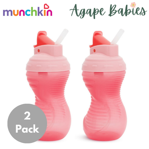 [2-Pack] Munchkin Mighty Grip ® Flip Straw Cup - 10oz