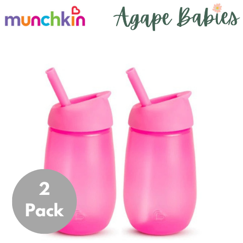 [2-Pack] Munchkin Simple Clean™ Straw Cup 10oz - Pink