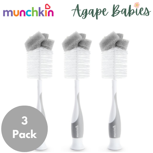 [3-Pack]Munchkin Sponge Bottle Brush -Grey