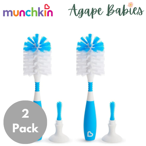 [Bundle Of 2] Munchkin Bristle Bottle Brush (Blue)