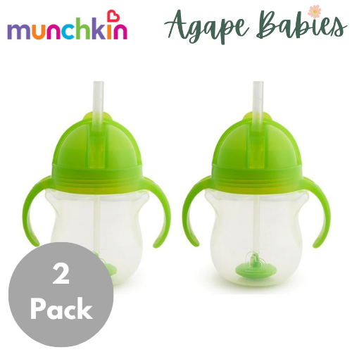 [Bundle Of 2] Munchkin Click Lock™ Weighted Flexi-Straw Cup - 7oz (Green)