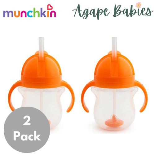 [Bundle Of 2] Munchkin Click Lock™ Weighted Flexi-Straw Cup - 7oz (Orange)