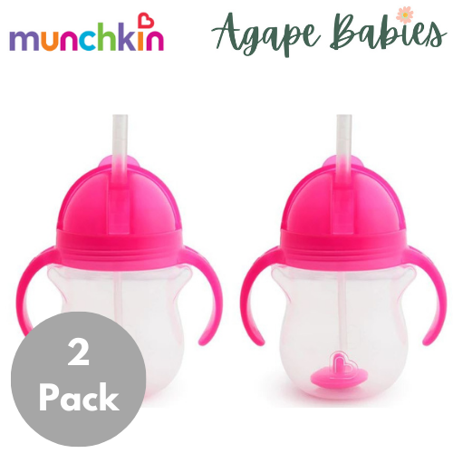 [Bundle Of 2] Munchkin Click Lock™ Weighted Flexi-Straw Cup - 7oz (Pink)