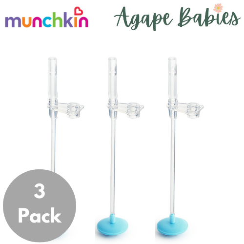 [Bundle Of 3] Munchkin Click Lock™ Weighted Flexi-Straw Cup Replacement Straw and Weight (Blue)