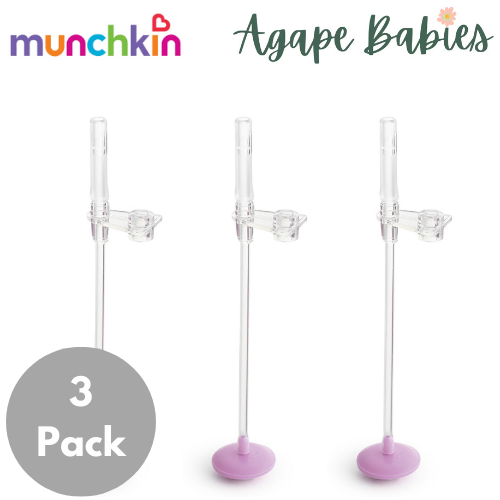 [Bundle Of 3] Munchkin Click Lock™ Weighted Flexi-Straw Cup Replacement Straw and Weight (Purple)