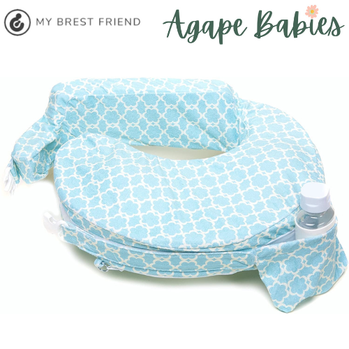 My Brest Friend Deluxe Nursing Pillow - Flower Key Sky Blue