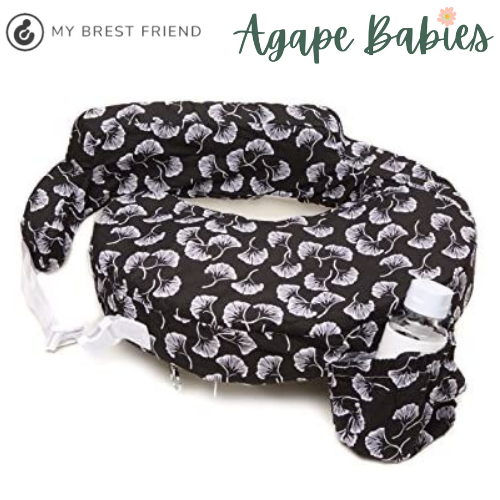 My Brest Friend Original Nursing Pillow - Black Flowing Fans