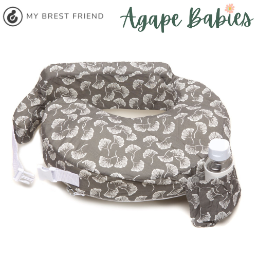 My Brest Friend Original Nursing Pillow - Grey/White Flowing Fans