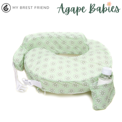 My Brest Friend Original Nursing Pillow - Sage Dotted Daisies