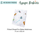 My Bunny Friend Fitted Sheet For Baby Mattress (Bunny Party)