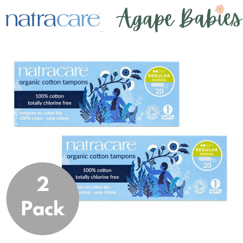 [Bundle Of 2] Natracare Organic Cotton Tampons - Regular (20pcs x 2 = 40Pcs)