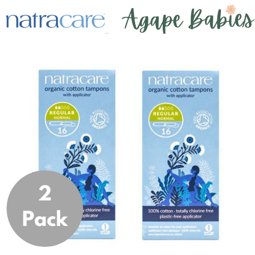 [Bundle Of 2] Natracare Organic Cotton Tampons - Regular with Applicator (16pcs x 2)