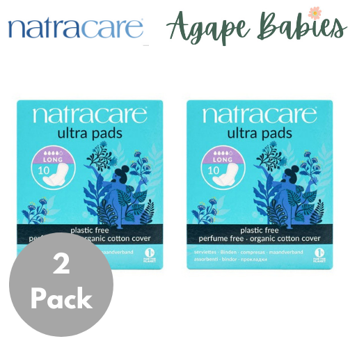 [Bundle Of 2] Natracare Organic Cotton Ultra Pads  Long With Wings (10pcs x 2)