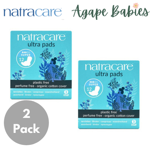 [Bundle Of 2] Natracare Organic Cotton Ultra Pads Super With Wings (12pcs x 2)