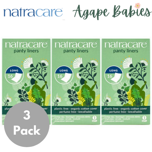 [Bundle Of 3] Natracare Panty Liners with Organic Cotton Cover - Long (16pcs x 3)