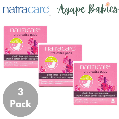 [Bundle Of 3] Natracare Ultra Extra Pads with Organic Cotton Cover - Normal with wings (12pcs x 3)