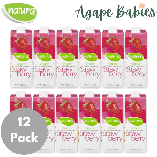 Natur-a Enriched Soy Beverage - Strawberry (Organic) 946 ml ( Bundle Of 12 Packs ) Exp: 02/25