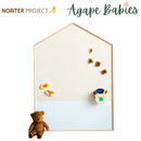 Noriterboard - Lillie Hus Board Two Tone in Natural Wood (M size) - Beige/Ivory + Free Gifts