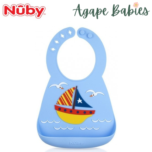 Nuby Fun 3D Silicon Bib - Sailboat