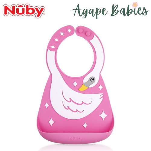 Nuby Fun 3D Silicon Bib - Swan