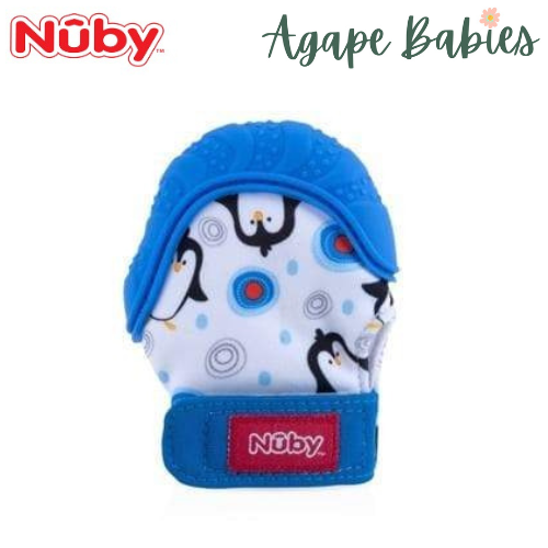 Nuby Happy Hands Teething Mitten With Silicone - Tipsy Penguins