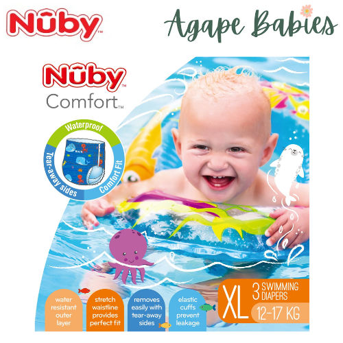 Nuby Pack of 3 Printed Swimming Nappies Extra Large - Boy