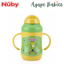 Nuby Stainless Steel Click-it Flip-it No-Spill Fat Straw Bottle