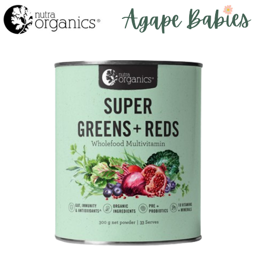 Nutra Organics Super Greens + Reds Powder 300g