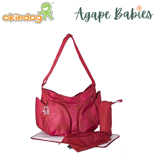 Okiedog Mondo Diaper Bag Scribbles Red