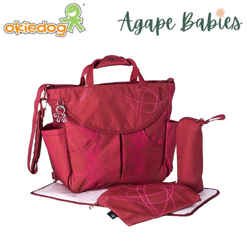 Okiedog Sumo Diaper Bag Scribbles Red