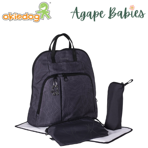 Okiedog Trek Diaper Bag Scribbles Black