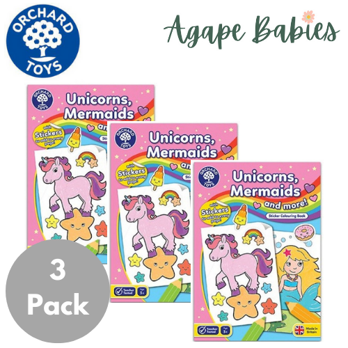 [3-Pack] Orchard Toys - Unicorns, Mermaids and More Colouring Book - Age 3+