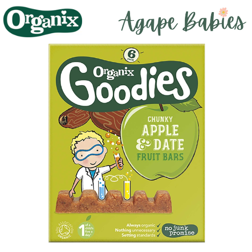 Organix Goodies Organic Chunky Fruit Bars - Apple & Date, 6 x 17 g. Exp-07/24