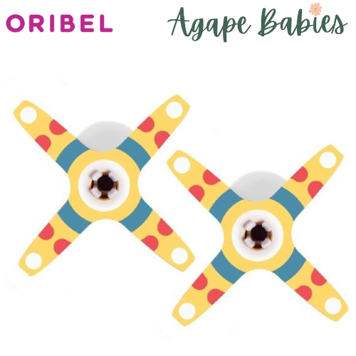 Oribel VertiPlay STEM Build Your Own Marble Run Wall Toy Part - 2 Pinwheels + 2 Connectors(2 Pack)