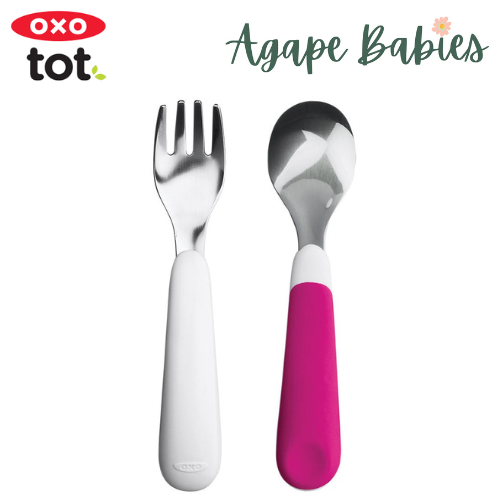 OXO Fork & Spoon Set - Aqua/Pink/Green/Orange