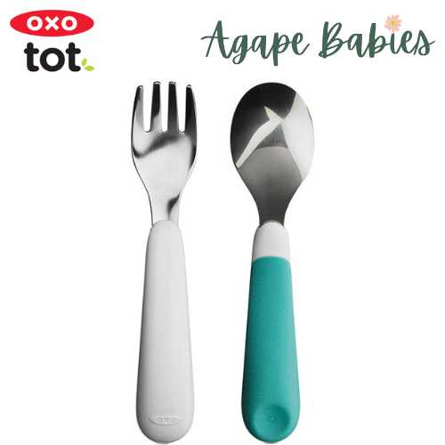 OXO Fork & Spoon Set - Aqua/Pink/Green/Orange