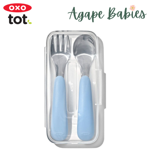 OXO Tot On-The-Go Fork And Spoon Set - Dusk