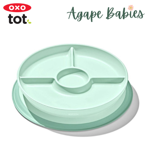 OXO Tot Stick & Stay Suction Divided Plate - Opal