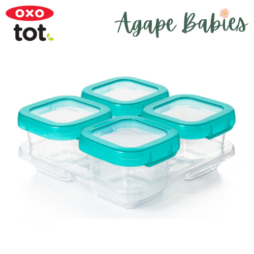 OXO TOT Baby Blocks Freezer Storage Containers Set 6oz/180ml - Teal