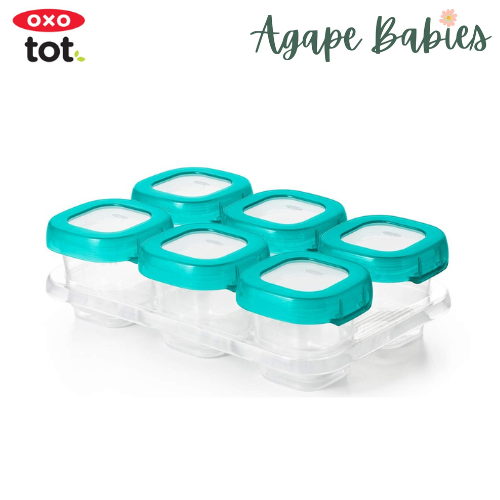 OXO TOT Baby Blocks Freezer Storage Containers Set 2oz/60ml - Teal