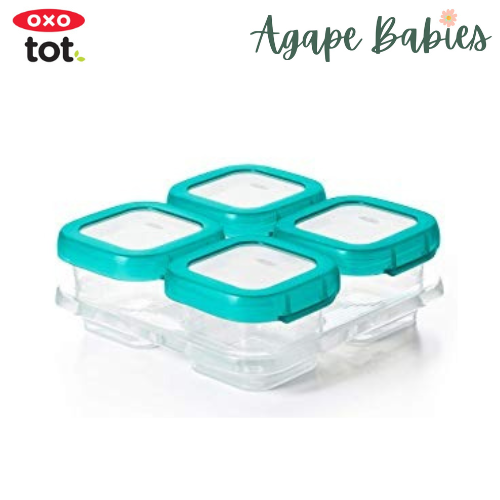 OXO TOT Baby Blocks Freezer Storage Containers Set 4oz/120ml - Teal