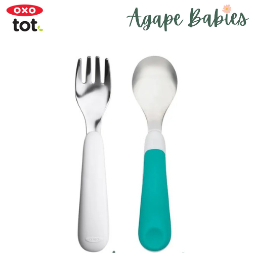 OXO TOT Fork & Spoon Set - Teal