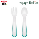 OXO Tot On-The-Go Plastic Fork & Spoon Set With Travel Case - Teal