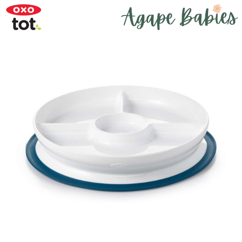 OXO Tot Stick & Stay Suction Divided Plate - Navy