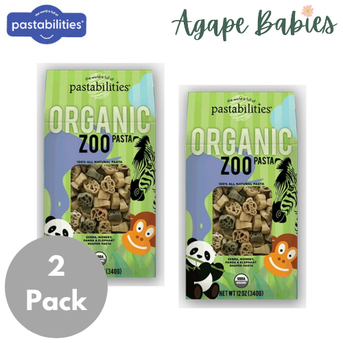 [2-Pack] Pastabilities Organic Pasta - Zoo Shaped 340g