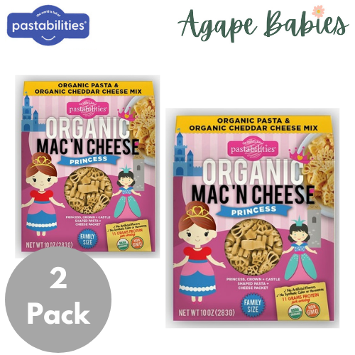 [2-Pack] Pastabilities Organic Shaped Pasta (Mac N Cheese) 284g - Princess